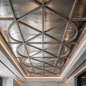 Metallic ceiling treatment